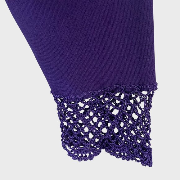 Elementz 2-In-1 Crochet Trim Open-Front Cardigan Shirt Purple Women's Size XL - Picture 7 of 10